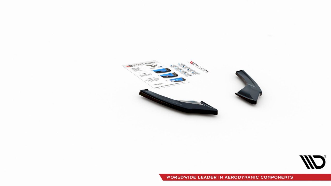 Maxton Design - REAR SIDE SPLITTERS V.1 + FLAPS VW GOLF 8 GTI CLUBSPORT