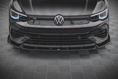Maxton Design - FRONT SPLITTER V.2 + FLAPS VW GOLF R MK8