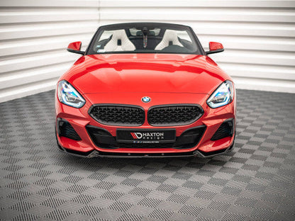 Maxton Design V1 Gloss Black Front Splitter Lip, Front Lip Spoiler, Chin Spoiler & Front Valance for BMW Z4 G29 M Sport (M-Pack) 2018-On - Lower Bumper Lip/Aero Air Dam/Body Kit Bumper Extension/Lower Apron/Bumper Blade