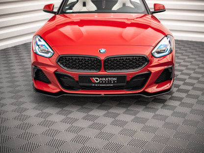 BMW Z4 G29 M Sport (M Pack) 2018+ Front Splitter / Front Bumper Lip Spoiler, Gloss Black - Maxton Design V.2