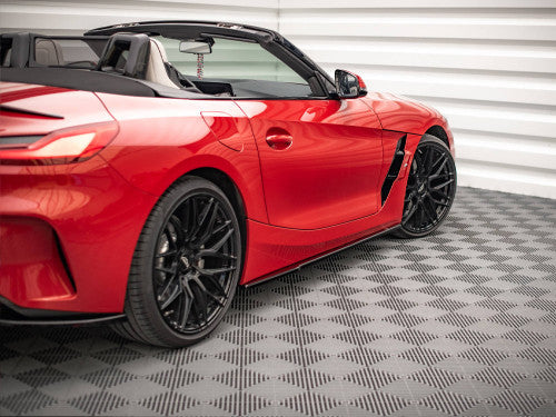 Maxton Design Gloss Black Side Skirt Splitters/Blades for BMW Z4 (G29) M Sport M-Pack 2018+ Pair - Rocker Panel Sill Extensions, Side Skirt Extensions/Diffusers, Z4 Roadster Body Kit Trim