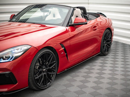 Maxton Design Gloss Black Side Skirt Splitters/Blades for BMW Z4 (G29) M Sport M-Pack 2018+ Pair - Rocker Panel Sill Extensions, Side Skirt Extensions/Diffusers, Z4 Roadster Body Kit Trim
