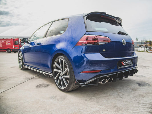 Maxton Design - STREET PRO REAR SIDE SPLITTERS + FLAPS VW GOLF 7 R FACELIFT (2017-2020)