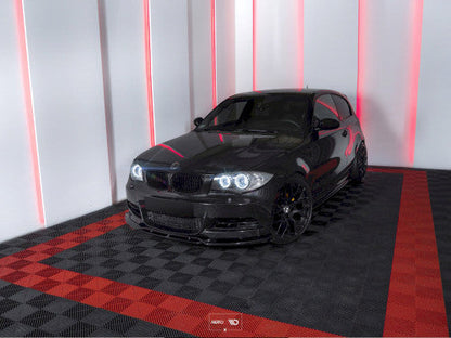 Maxton Design Gloss Black Front Splitter V.1 for BMW 1 Series E82 Coupe Facelift LCI M Sport (2007-2013) Front Bumper Lip Spoiler