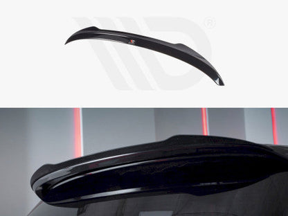 BMW 1 Series E81/E87 LCI 2007–2011 Rear Spoiler Cap Boot/Trunk Lip Wing – Maxton Design Gloss Piano Black ABS – Fits OEM Aero Spoiler, No-Drill 3M Tape – Hatchback Tailgate Ducktail Extension