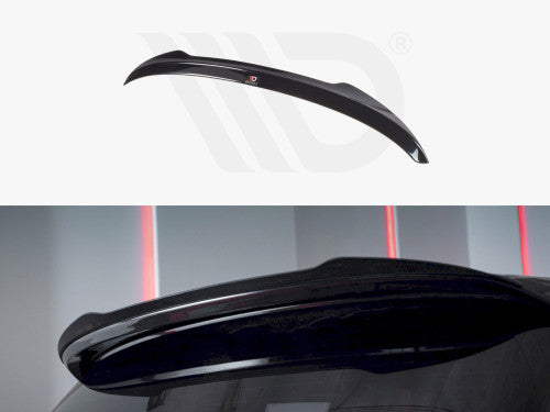 BMW 1 Series E81/E87 LCI 2007–2011 Rear Spoiler Cap Boot/Trunk Lip Wing – Maxton Design Gloss Piano Black ABS – Fits OEM Aero Spoiler, No-Drill 3M Tape – Hatchback Tailgate Ducktail Extension