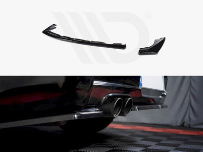 Maxton Design Gloss/Piano Black Centre/Center Rear Lip Diffuser Insert (Smooth, No Fins/No Vertical Bars) for BMW 1 Series E81/E87 LCI M Sport Hatch 2007–2011 Petrol | E8x Rear Valance Splitter Trim Bumper Extension