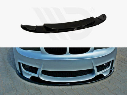 Maxton Design Gloss/Piano Black Front Splitter, Front Lip & Chin Spoiler for BMW 1 Series E87 2004-2008 Pre-LCI Pre-Facelift M Sport/M Tech/M Design | ABS Lower Valance Bumper Lip Aero Hatchback Air Dam