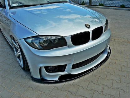 Maxton Design Gloss/Piano Black Front Splitter, Front Lip & Chin Spoiler for BMW 1 Series E87 2004-2008 Pre-LCI Pre-Facelift M Sport/M Tech/M Design | ABS Lower Valance Bumper Lip Aero Hatchback Air Dam