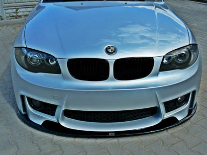 Maxton Design Gloss/Piano Black Front Splitter, Front Lip & Chin Spoiler for BMW 1 Series E87 2004-2008 Pre-LCI Pre-Facelift M Sport/M Tech/M Design | ABS Lower Valance Bumper Lip Aero Hatchback Air Dam