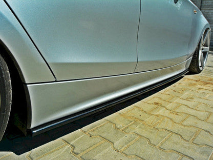 Maxton Design Gloss Black Side Skirts Diffusers Set for BMW 1 Series E87 2004-2008 - ABS Side Skirt Splitters Extensions