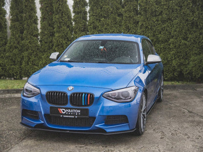 Maxton Design Racing Durability Front Splitter / Front Lip / Chin Spoiler for BMW M135i F20 1 Series (2011-2015) – 10mm ABS, Matte Black or Red Core | Bumper Lip, Front Diffuser, Air Dam, Lower Valance Lip, Front Skirt, Front Blade