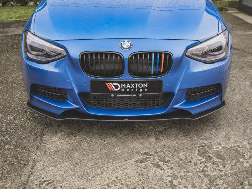 Maxton Design Racing Durability Front Splitter / Front Lip / Chin Spoiler for BMW M135i F20 1 Series (2011-2015) – 10mm ABS, Matte Black or Red Core | Bumper Lip, Front Diffuser, Air Dam, Lower Valance Lip, Front Skirt, Front Blade