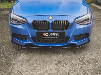 Maxton Design Racing Durability Front Splitter / Front Lip / Chin Spoiler for BMW M135i F20 1 Series (2011-2015) – 10mm ABS, Matte Black or Red Core | Bumper Lip, Front Diffuser, Air Dam, Lower Valance Lip, Front Skirt, Front Blade