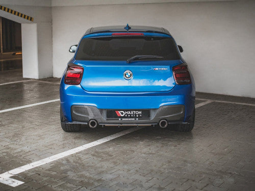 Maxton Design Racing Durability Rear Diffuser/Splitter Valance for BMW 1 Series F20 M135i (2011-2015) - 10mm ABS Matte Black or Red Core - Rear Bumper Lip Undertray/Lower Apron Fins