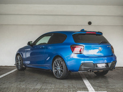 Maxton Design Gloss Piano Black Rear Side Flaps / Rear Spats / Rear Corner Splitters for BMW 1 Series F20 M135i (2011-2015) - Rear Bumper Corner Lips & Extensions - Use with BM1F20MCNC-RS1