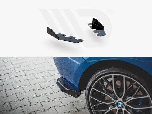 Maxton Design Gloss Piano Black Rear Side Flaps / Rear Spats / Rear Corner Splitters for BMW 1 Series F20 M135i (2011-2015) - Rear Bumper Corner Lips & Extensions - Use with BM1F20MCNC-RS1