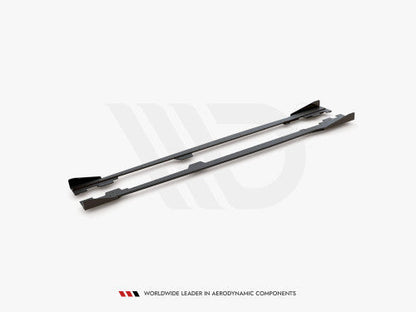 Maxton Design Racing Durability 10mm ABS Side Skirt Diffusers with Gloss Flaps - Black - BMW 1 Series F21 M135i M140i M-Pack 3-Door 2011-2019