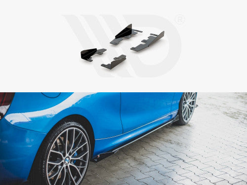 Maxton Design Gloss Black Side Skirt Extensions, Sill Flaps, Rocker Panel/Side Splitter Extensions for BMW 1 Series F20 M135i 2011-2015