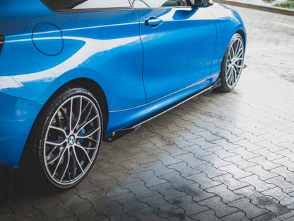 Maxton Design Gloss Black Side Skirt Extensions, Sill Flaps, Rocker Panel/Side Splitter Extensions for BMW 1 Series F20 M135i 2011-2015