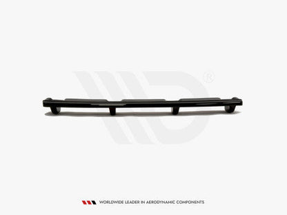 Maxton Design Gloss Piano Black Rear Diffuser Insert/Valance/Apron/Bumper Lip with Vertical Fins for BMW 1 Series F20 F21 M Sport M-Power 2011-2017 (Pre-LCI/LCI) ABS Lower Splitter Undertray