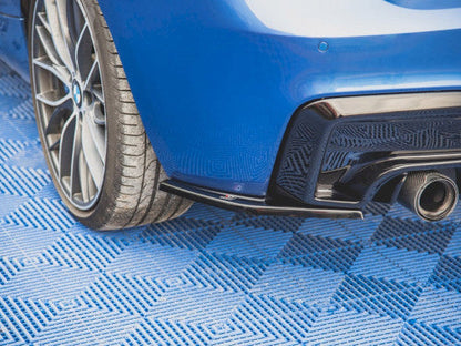 Maxton Design Gloss Black Rear Side Splitters V.2 BMW M135I F20 (2011-2015)