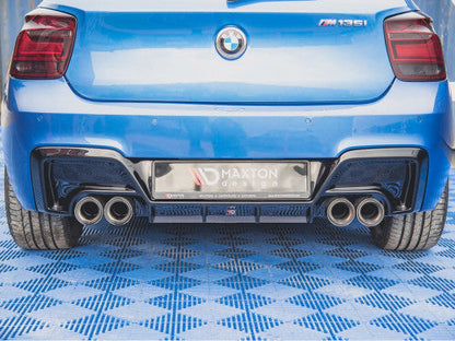 Maxton Design V2 Gloss Black Rear Diffuser Valance for BMW 1 Series M135i F20/F21 (2011-2015) | Rear Splitter, Lower Bumper Trim/Apron Insert | OEM Fit Direct Replacement