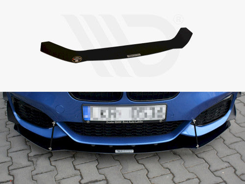 Maxton Design V.1 Front Splitter, Bumper Lip, Chin Spoiler for BMW 1 Series F20/F21 M Sport LCI (Facelift) 2015-2019 | Front Lower Valance Air Dam Front Apron Aero Lip Extension