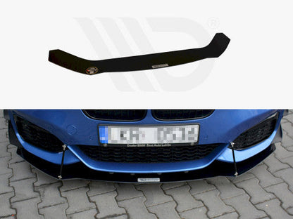 Maxton Design V.1 Front Splitter, Bumper Lip, Chin Spoiler for BMW 1 Series F20/F21 M Sport LCI (Facelift) 2015-2019 | Front Lower Valance Air Dam Front Apron Aero Lip Extension