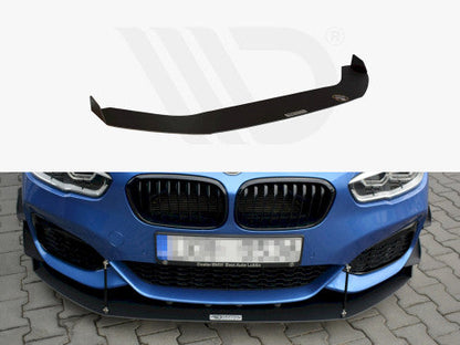 Maxton Design V2 Front Racing Splitter for BMW 1 Series F20/F21 M Sport LCI Facelift 2015-2019 Front Lip Spoiler Bumper Lip (Fits M135i M140i)