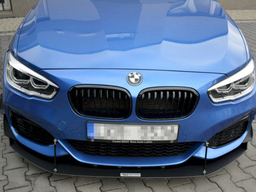 Maxton Design V2 Front Racing Splitter for BMW 1 Series F20/F21 M Sport LCI Facelift 2015-2019 Front Lip Spoiler Bumper Lip (Fits M135i M140i)