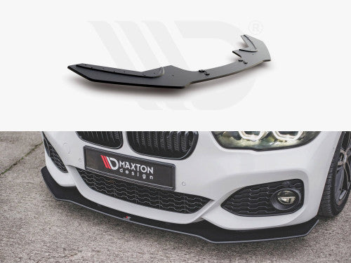 Maxton Design Racing Durability Front Splitter V3 10mm ABS Matte Black for BMW 1 Series F20 M Sport (M Pack) LCI Facelift & M140i 2015-2019 Front Lip Spoiler