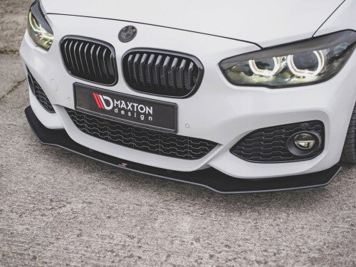 Maxton Design Racing Durability Front Splitter V3 10mm ABS Matte Black for BMW 1 Series F20 M Sport (M Pack) LCI Facelift & M140i 2015-2019 Front Lip Spoiler