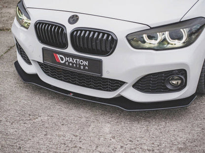 Maxton Design Racing Durability Front Splitter V3 10mm ABS Matte Black for BMW 1 Series F20 M Sport (M Pack) LCI Facelift & M140i 2015-2019 Front Lip Spoiler