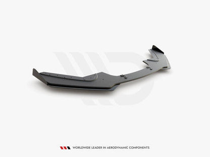 Maxton Design Racing Durability Front Splitter V3 with Flaps Front Lip Spoiler for BMW 1 Series F20 LCI M Sport/M Pack Facelift & M140i (2015-2019) - Black