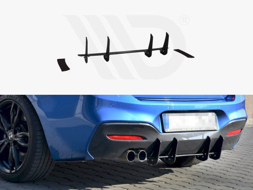 Maxton Design V1 Rear Diffuser/Valance for BMW 1 Series (1er) F20/F21 LCI M Sport (2015-2019) - ABS Rear Splitter/Bumper Insert - Fits F20 5-Door & F21 3-Door Hatchback - Performance Rear Lip Bumper Trim