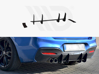 Maxton Design V1 Rear Diffuser/Valance for BMW 1 Series (1er) F20/F21 LCI M Sport (2015-2019) - ABS Rear Splitter/Bumper Insert - Fits F20 5-Door & F21 3-Door Hatchback - Performance Rear Lip Bumper Trim