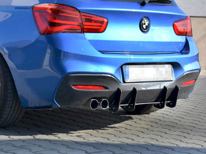 Maxton Design V1 Rear Diffuser/Valance for BMW 1 Series (1er) F20/F21 LCI M Sport (2015-2019) - ABS Rear Splitter/Bumper Insert - Fits F20 5-Door & F21 3-Door Hatchback - Performance Rear Lip Bumper Trim
