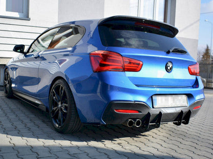 Maxton Design V1 Rear Diffuser/Valance for BMW 1 Series (1er) F20/F21 LCI M Sport (2015-2019) - ABS Rear Splitter/Bumper Insert - Fits F20 5-Door & F21 3-Door Hatchback - Performance Rear Lip Bumper Trim