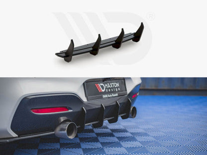 Maxton Design V3 Rear Diffuser / Splitter Valance for BMW 1 Series M140i F20 F21 (2016-2019) - Rear Bumper Lower Insert with Fins - M Performance Style Body Kit - 10mm ABS Matte/Matt Black