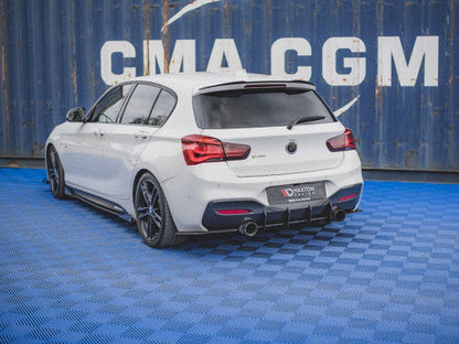 Maxton Design V3 Rear Diffuser / Splitter Valance for BMW 1 Series M140i F20 F21 (2016-2019) - Rear Bumper Lower Insert with Fins - M Performance Style Body Kit - 10mm ABS Matte/Matt Black