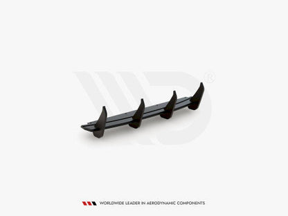 Maxton Design V3 Rear Diffuser / Splitter Valance for BMW 1 Series M140i F20 F21 (2016-2019) - Rear Bumper Lower Insert with Fins - M Performance Style Body Kit - 10mm ABS Matte/Matt Black