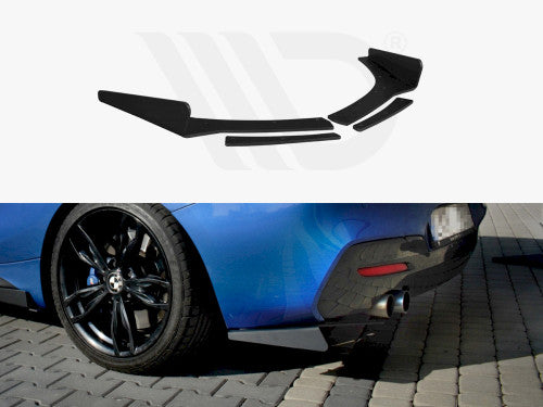 Maxton Design Pair Rear Spats Corner Skirts Side Splitters for BMW 1 Series Hatchback F20/F21 LCI Facelift 2015-2019 M Sport M140i M135i - Rear Bumper Extensions Diffuser Corner Lips Valance Fins