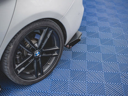 Maxton Design Rear Corner Splitters V2 (Rear Spats) for BMW 1 Series F20 M140i LCI 2017-2019 – Gloss Black Accent Blades/Gloss Flaps – 10mm Thick ABS – Rear Bumper Extensions, Valance Extensions, Rear Arch Spats – Performance Aero