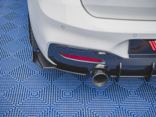 Maxton Design Rear Corner Splitters V2 (Rear Spats) for BMW 1 Series F20 M140i LCI 2017-2019 – Gloss Black Accent Blades/Gloss Flaps – 10mm Thick ABS – Rear Bumper Extensions, Valance Extensions, Rear Arch Spats – Performance Aero