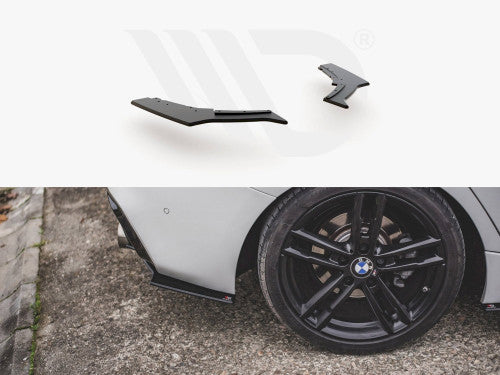 Maxton Design Rear Side Splitters/Spats V3 for BMW 1 Series F20 M140i LCI Hatchback 2017-2019 – Racing Durability 10mm ABS – Rear Bumper Extensions/Rear Corner Spats/Side Diffuser Extensions – Matte Black/Red Core
