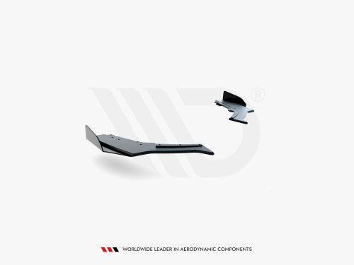 Maxton Design Racing Durability V3 Rear Side Splitters/Spats with Gloss Flaps for BMW 1 Series F20 M140i Hatchback 2017-2019 LCI - Black 10mm ABS Rear Bumper Extensions/Valance Side Blades Diffuser Fins (Pair) BM-1-F20F-M-RS1