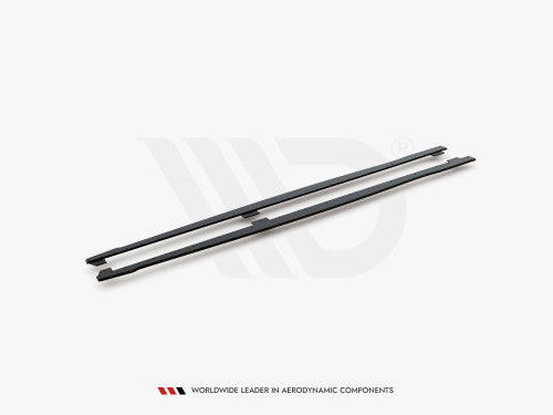 Maxton Design RD V2 Side Skirts / Splitters / Rocker Sill Extensions (+ Gloss Flaps/Winglets) for BMW 1 Series F20 5dr Hatchback M135i M140i M Sport 2011-2019 - Black 10mm ABS | Side Blades Diffusers M Performance Style