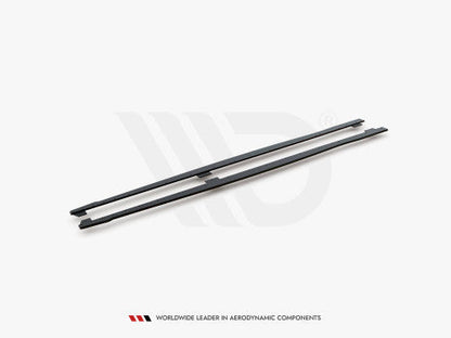 Maxton Design RD V2 Side Skirts / Splitters / Rocker Sill Extensions (+ Gloss Flaps/Winglets) for BMW 1 Series F20 5dr Hatchback M135i M140i M Sport 2011-2019 - Black 10mm ABS | Side Blades Diffusers M Performance Style