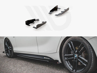 Maxton Design Gloss Black Side Skirt Extensions / Side Blades for BMW 1 Series F20 5-Door 2011-2019 M Sport/M Pack M135i M140i - Rocker Panel Sill Splitters, M Performance Style